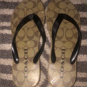 Coach women Lynn Wedge signature Flip-flop Sandals US-9B